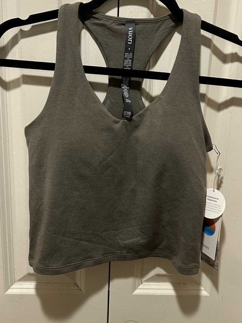 NWT Vuori Halo Performance Crop 2.0 in Dark Metal Heather , Small